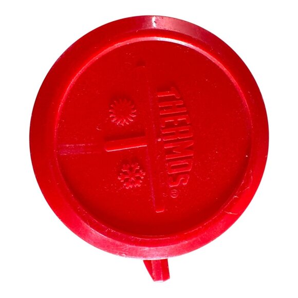 Vintage Red Striped Camping Thermos 1 Qt Vacuum Bottle With Cup Lid 1950s READ - Picture 8 of 13